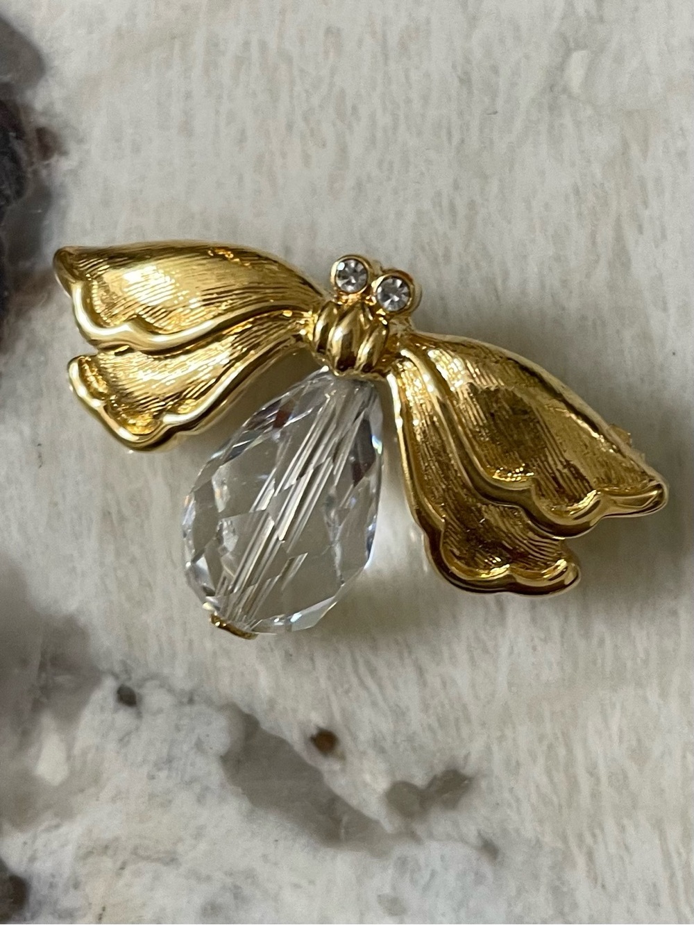 Vintage Signed Napier Book Piece Rhinestone Runway Statement Firefly Brooch 1991
